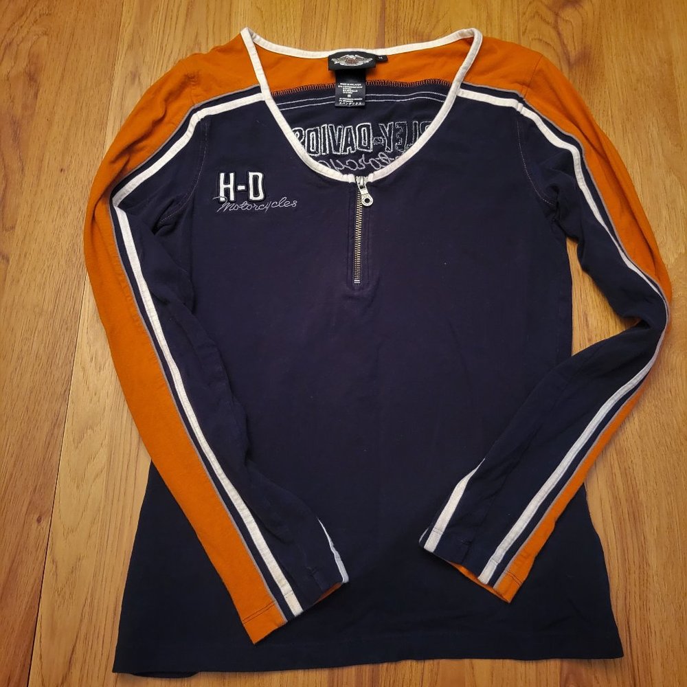 USED LADIES LONG SLEEVE HARLEY DAVIDSON SHIRT M